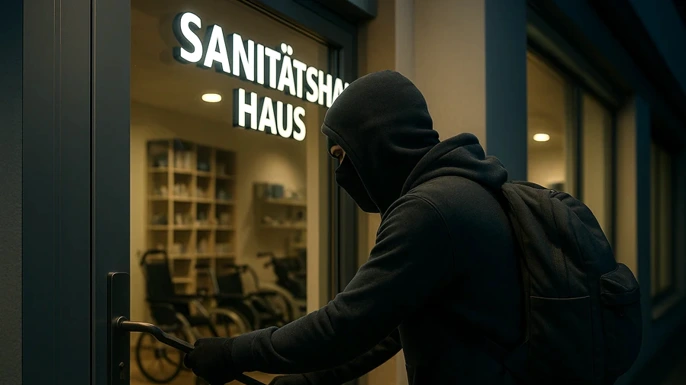 Einbrecher bricht in ein Sanitätshaus ein