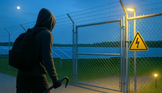 Einbrecher nähert sich Solarpark