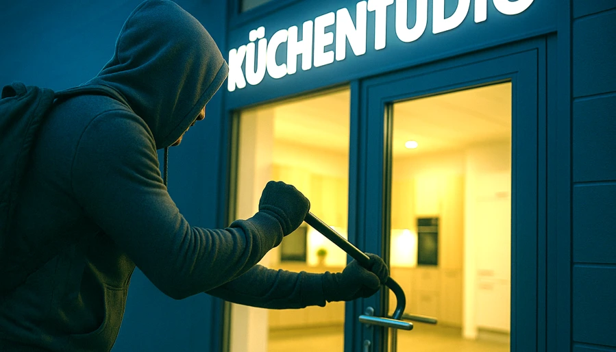 Einbrecher versucht in Küchenstudio einzubrechen